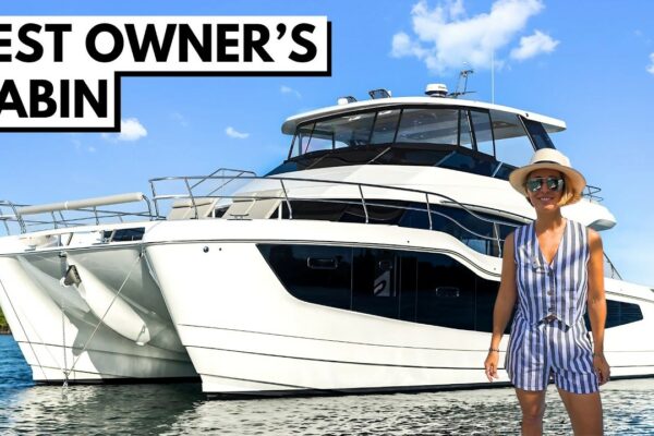 Cabina cel mai bun proprietar 🤯 Touring New Aquila 50 Power Catamaran Liveaboard Yacht Walkthrough