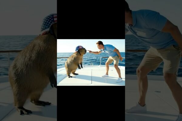 Capybara a dat startul iahtului, dar avertismentul său a salvat totul la bord 😭🚤 #Capybara