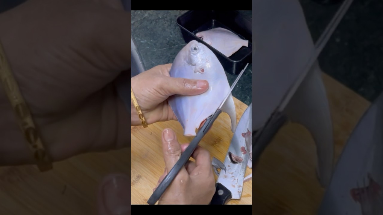 Pomfret/Paplet Fish Curățând mai puțin de un minut. #youtubeshorts