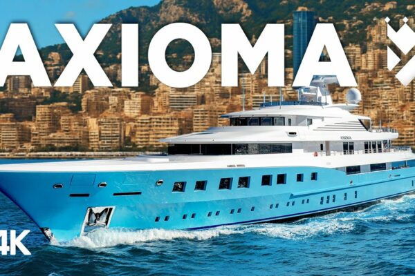 Axioma Superyacht Tour | 236ft complet complet cu atrium, piscină infinită și lift de cristal