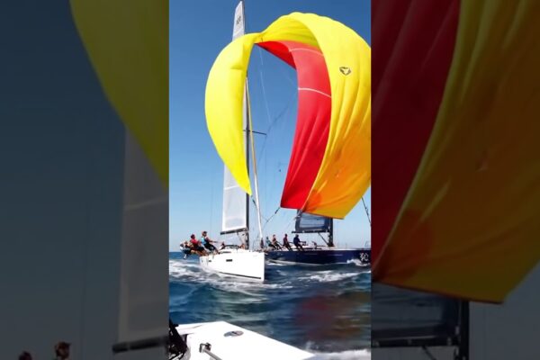 😱 Spinnakers încurcați! Două iahturi se ciocnesc la mijlocul cursei | Navigarea haosului #sailinglife