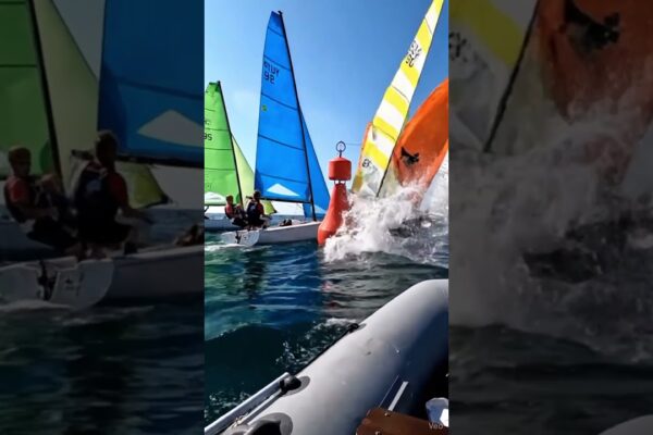 💥 Marker Mayhem! | Sailing Chaos Around the Buoy 🌊 #sailinglife #sailboat #oceanadventure