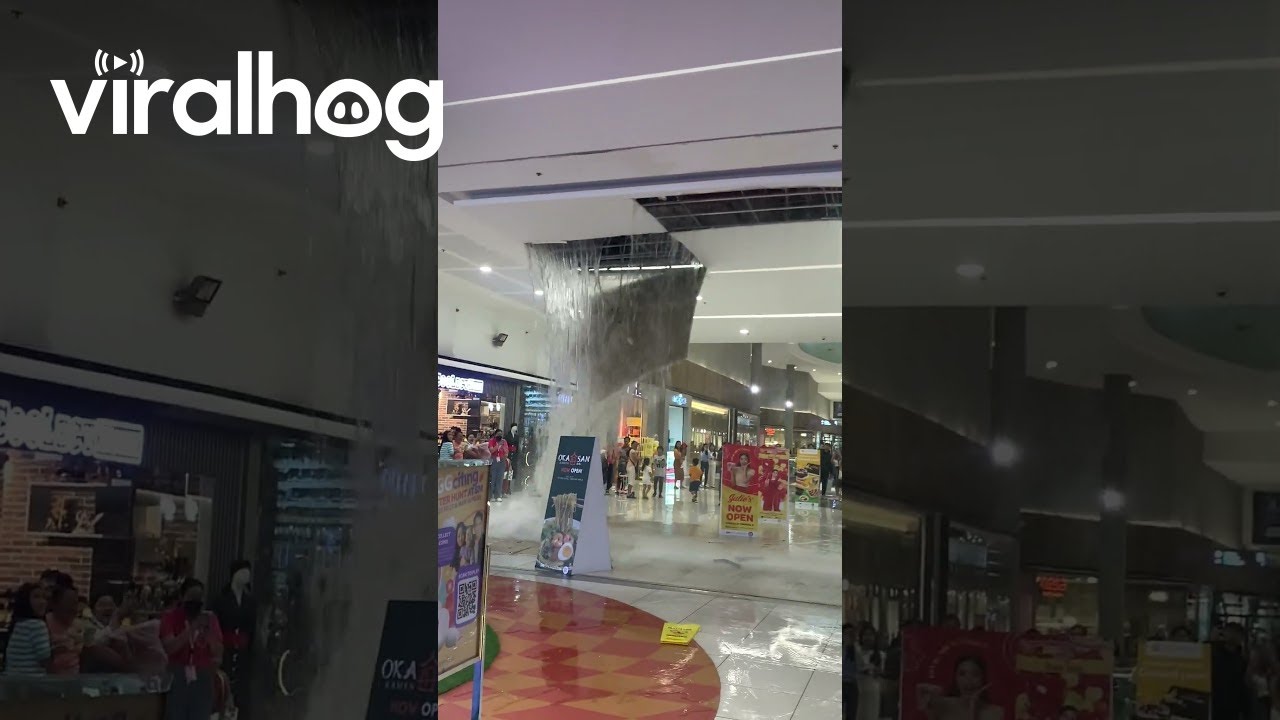 Scurgeri de apă se prăbușește plafonul mallului || ViralHog