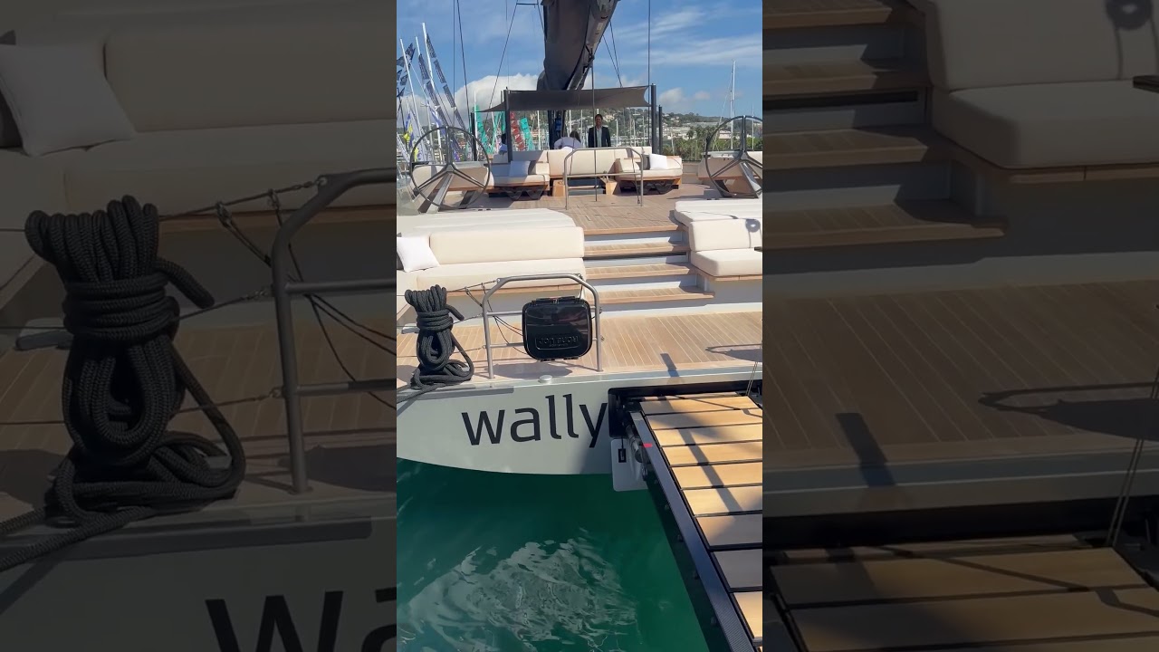 O privire rapidă asupra wallywind110 care se leagăn în soarele de la Cannes. #luxuryyachtlife #sailing #yacht
