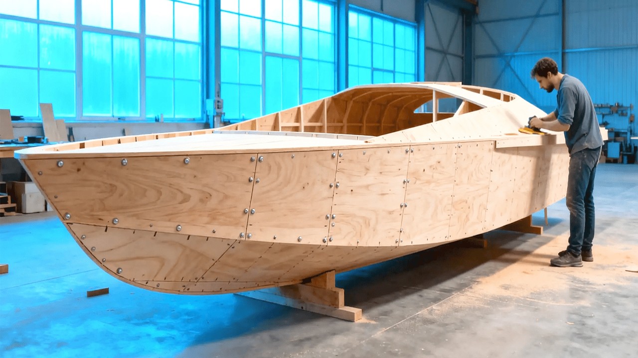 Un bărbat transformă o barcă abandonată într-un iaht de dimensiuni mari | Construire completă de @Mr_Ho