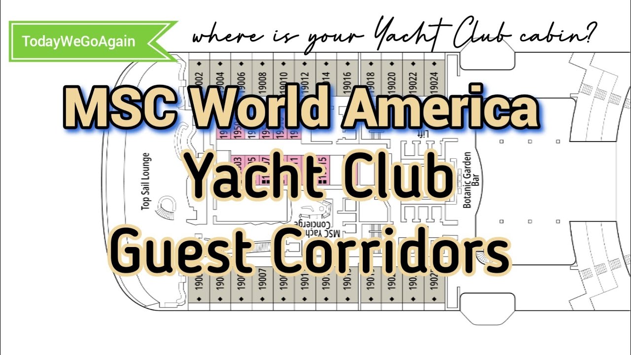 Tur de mers pe jos MSC World America al coridoarelor pentru oaspeți Yacht Club