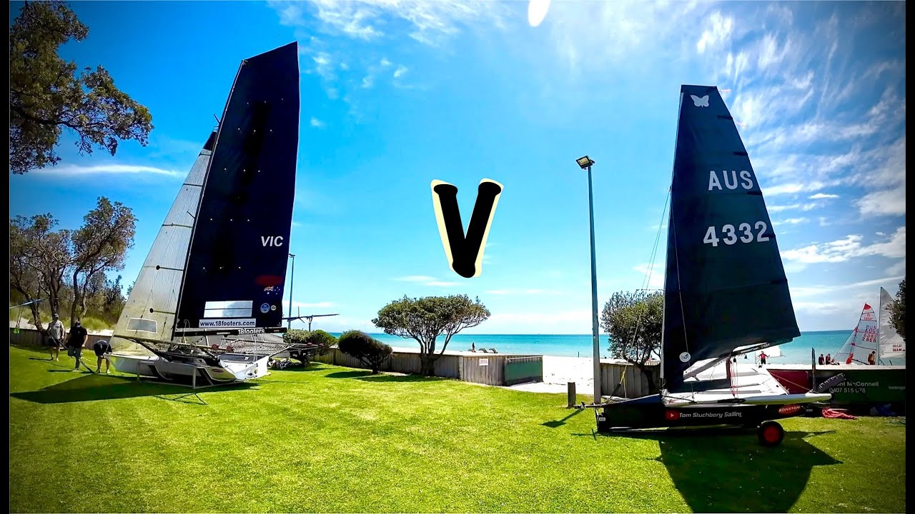 FOILING MOTH vs 18 FOOT SKIFF vs OLYMPIC IQ FOIL WINDSURFER-Care este MAI RAPID? Mach 2 EP8