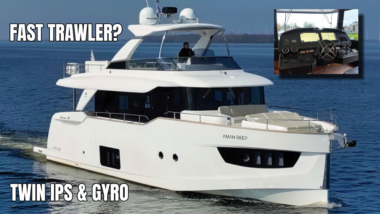 935K € ABSOLUT NAVETTA 58! Iaht rapid cu traulă cu IPS Drive și Seakeeper Gyro