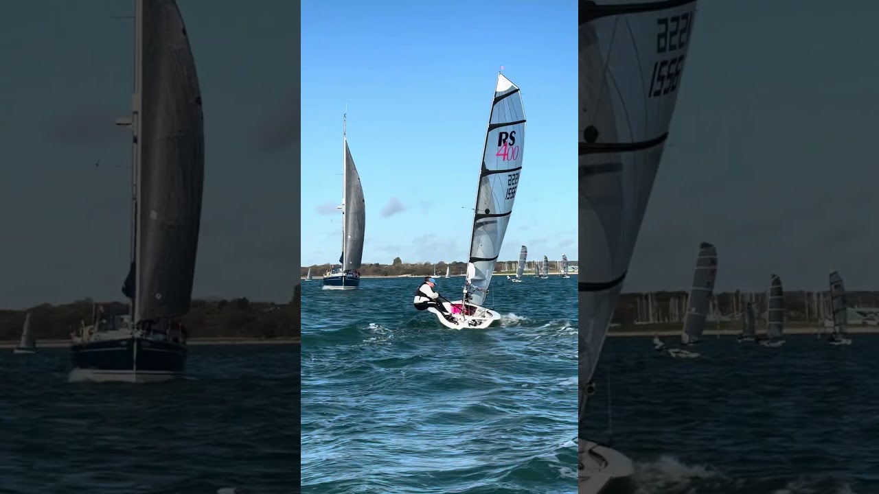 RS400 Închidere marcaj rotunjire cu Cruiser pe curs de coliziune! | Curse de Dinghy de duminică la Warsash