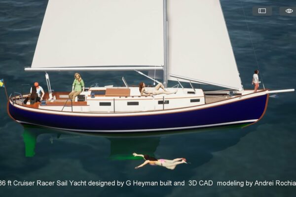 Yacht Cruiser Racer de 36 ft proiectat de Gabriel Heyman construit de Andrei Rochian în București