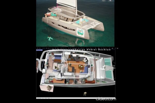 15m Aluminium Sail Catamaran  Architecture & Design  Andrei Rochian