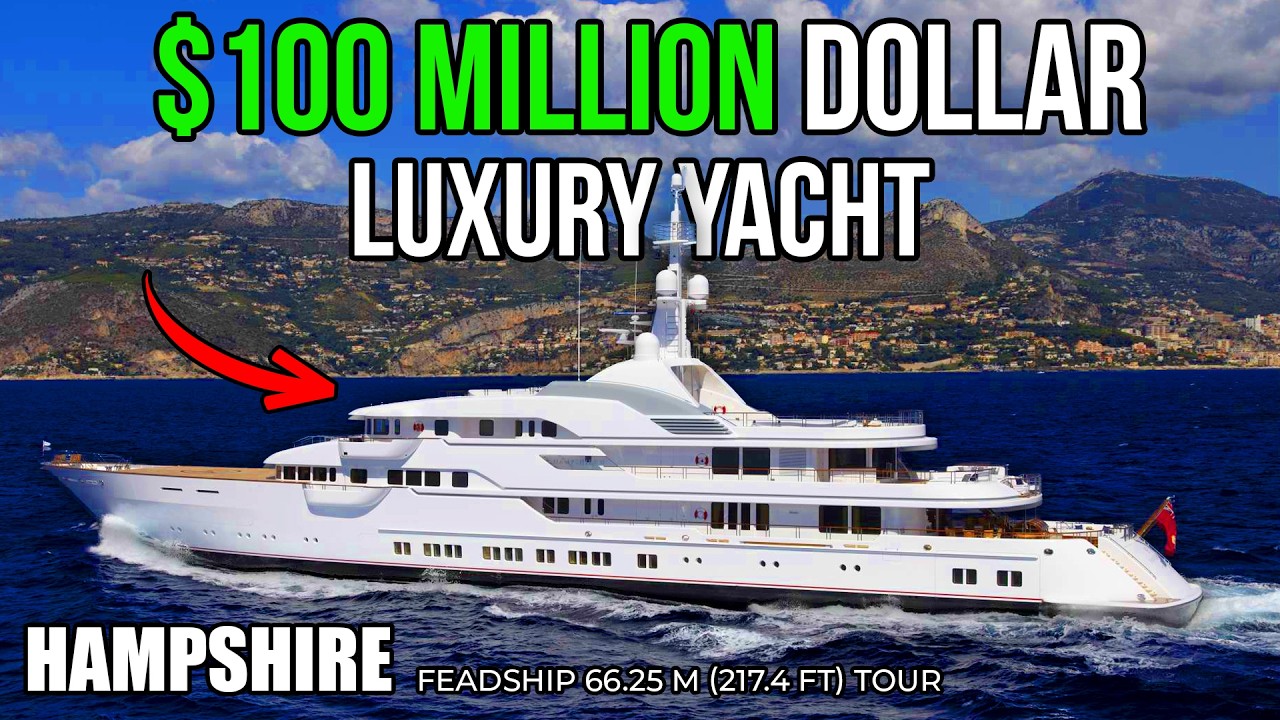 Pășește în superyacht-ul privat al unui miliardar | Tur Hampshire 217ft (66m).