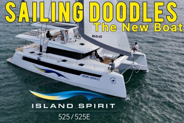 Sailing Doodles Nou, catamaran Island Spirit 525e