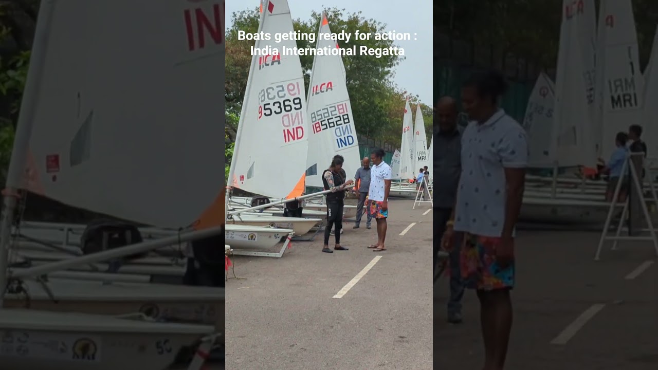Bărcile se pregătesc să facă față vântului puternic: Regata internațională din India#Indiansailors #sailors #iir