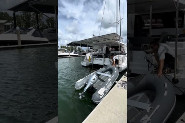 Catamaran cu vele, Lift Tender Ușor Similar cu o platformă hidraulică de înot #yachting #boating